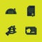 Set Warehouse, Online real estate, Realtor and House contract icon. Vector