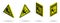 Set of warning signs slippery floor on a yellow background. Isometric, Isolated vector