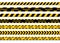 Set of warning tapes isolated on white background. Warning tape, danger tape, caution tape, under construction tape. Vector