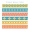 Set of washi tapes with trendy Aztec, Mexican or Navajo patterns, ethnic