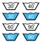 Set of washing sign vector illustration