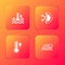 Set Water thermometer, Sun and snowflake, Meteorology and Rainbow with cloud icon. Vector