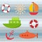 Set of water transport stickers