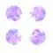 Set of watercolor abstract spots purple and ultraviolet