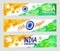 Set of watercolor banners Indian Flag for Independence Day.