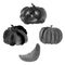 Set of watercolor black pumpkins