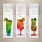 Set of watercolor cocktail banners