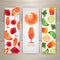 Set of watercolor cocktail banners