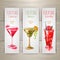 Set of watercolor cocktail banners