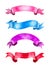 Set of watercolor colorful ribbons