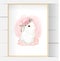 Set of watercolor cute bunny illustration with rose flower. Suitable for souvenirs, book covers, wall frames, stickers, shirt desi