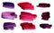 Set of watercolor elements rectangular brushstrokes with rounded corners in pink purple plum cherry and maroon shades