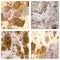 Set of watercolor gray brown abstract grunge backgrounds seamless pattern