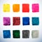 Set of watercolor paint squares in vibrant colors