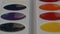 Set of watercolor paints in a plastic box