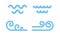 Set: waves icons. Line style. Minimal symbols. Vector illustration, flat design