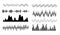 Set of waving, vibration and pulsing lines.