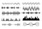 Set of waving, vibration and pulsing lines.