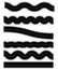 Set of wavy road elements with dashed lines Straight version is