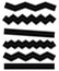 Set of wavy road elements with dashed lines Straight version is