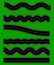 Set of wavy road elements with dashed lines Straight version is