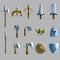 Set of weapon icons. Vector illustration.