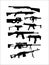 Set of weapon silhouettes vector