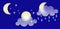 Set of weather icons. Glassmorphism style symbols for meteo forecast app. Elements Isolated on white background. Night