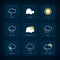 Set of weather symbols, vector illustration