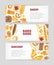 Set of web banner templates with delicious bread, pastry or baked products and place for text on white background