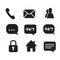 Set of web icons contact symbol collection black and white phone