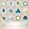 Set of web icons with natural elements, vector logos