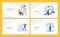 Set of website template designs of social network, internet marketing, SEO, mobile services and apps, software license management