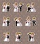 Set of wedding ,Bridegroom and Bride stickers