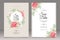 Set of wedding card template with floral frame multi purpose