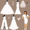 A set of wedding dresses. The choice.