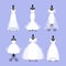 Set of Wedding Dresses. Fashion gowns on mannequins.