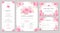 Set of wedding invitation card templates with watercolor rose flowers.