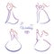 Set of wedding silhouettes