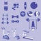 Set of Weight Training and Fitness Exercise Vectors and Icons