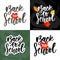 Set of Welcome back to school labels. School Background. Back to school sale tag. Vector illustration. Hand drawn lettering badges