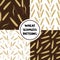 Set of wheat seamless patterns. Vector illustration of ears of wheats.