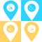 Set of wheelchair store location map pin pointer icon. Element of map point for mobile concept and web apps. Icon for website desi