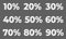 Set of White 3D Discount Numbers with Percentages