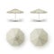 Set of White Beige Blank Patio Outdoor Market Beach Cafe Bar Restaurant Round Umbrella Parasol on Background