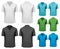 Set of white and black and colorful work clothes.