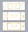 Set of white, black and gold banners templates. Modern abstract