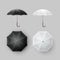Set of White Black Rain Umbrella Parasol Sunshade