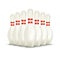 Set of on White Bowling Pins