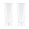 Set of white gray cosmetic tube different cap